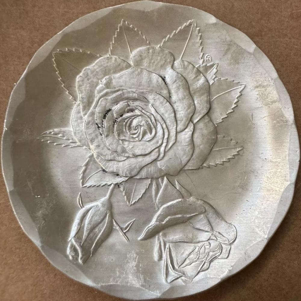 Wendell August Forage Aluminum Rose Plate 3.5 inch Diameter